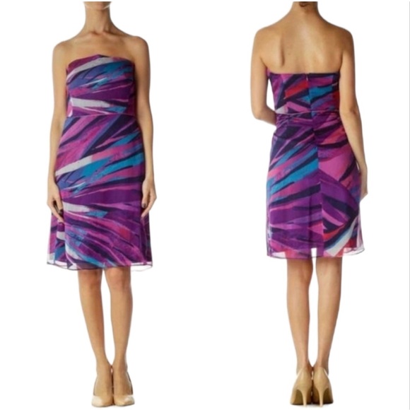 Colourful Banana Republic strapless dress size 4 - Picture 1 of 7